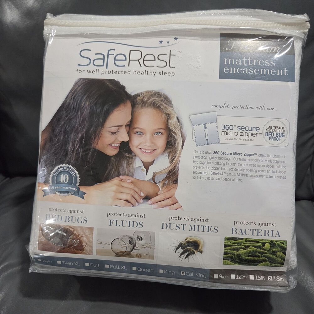 SafeRest Mattress Encasement Protecto California King Waterproof  With Zipper